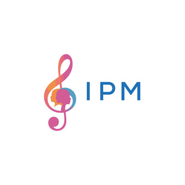 IPM &ldquo;Creative music logo with human silhouettes and treble clef in gradient colors, IPM Later Logo, modern artistic design isolated on white background&rdquo; 
