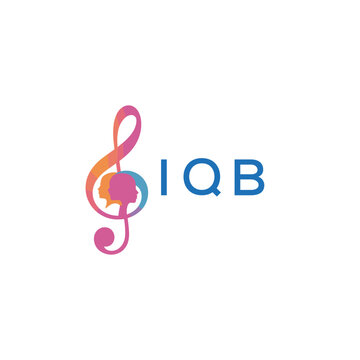 IQB &ldquo;Creative music logo with human silhouettes and treble clef in gradient colors, IQB Later Logo, modern artistic design isolated on white background&rdquo; 
