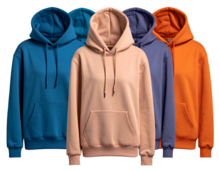 Street Style Hoodie Variety Set, isolated on transparent background