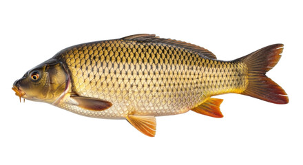 Isolated Freshwater Carp fish in profile, a popular game and food, close-up and detailed