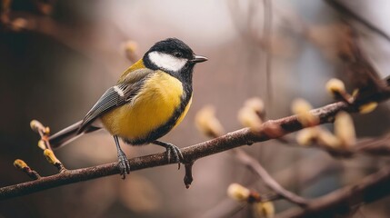 Obraz premium great tit on a branch