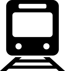 シンプルな電車のモノクロアイコン、ピクトグラム