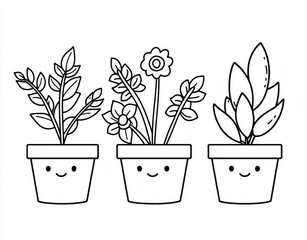 Whimsical plant silhouettes perfect for young artists.