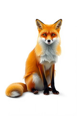Obraz premium A Fox Sitting Elegantly On A White Background