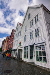 Naklejka premium Beautiful colourful houses next to the harbour in Bergen (Norway)