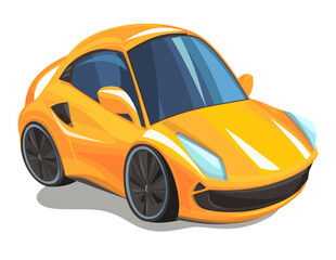 Cartoon street racing car vehicle on white background illustration for children