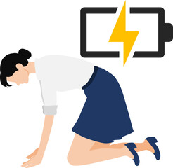 体力が無くなったビジネスウーマンのイラスト