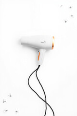 A Hairdryer Modern On A White Background