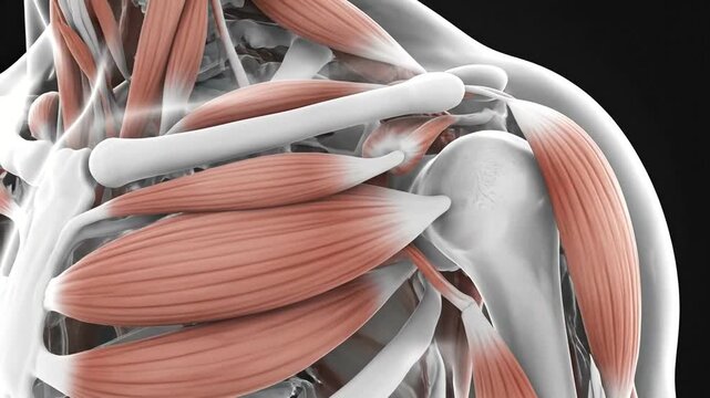 Detailed 3D Animation of Human Shoulder Anatomy and Musculature.