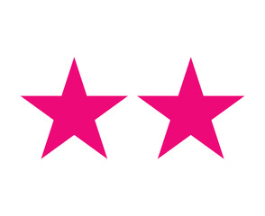 Star Shape Set Symbol Pink Graphic Design Element Vector Illustration