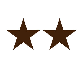 Star Shape Set Symbol Brown Graphic Design Element Vector Illustration
