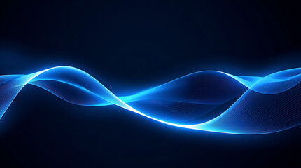 Naklejka premium Abstract blue wave design with smooth flowing lines and dark background for technology concept