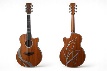 Naklejka premium Realistic guitar mockup featuring a musical instrument with elegant design and studio lighting.