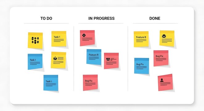 Taskboard with tasks.