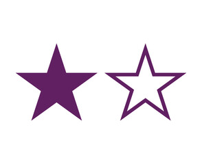 Star Shape And Star Outline Stroke Purple Symbol Vector Illustration