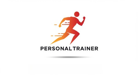 Dynamic personal trainer logo design showcasing speed and energy for fitness promotion