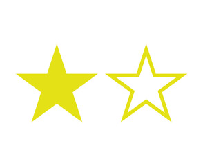 Obraz premium Star Shape And Star Outline Stroke Yellow Symbol Vector Illustration