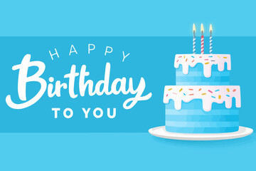Naklejka premium Birthday Celebration Vector – Two-Tier Cake and Festive Message