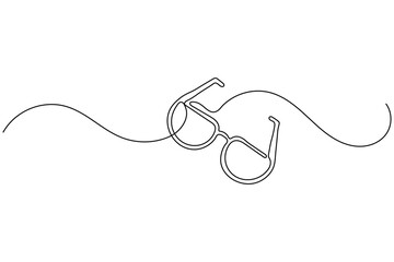 Obraz premium Sunglasses icon continuous one line drawing minimalist style isolate outline vector illustration 