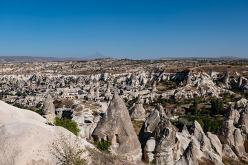Landscape of Goreme valley in Cappadocia