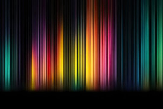 Colorful vertical streaks of light against a black background, vivid and vibrant
