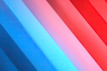 Diagonal abstract image with blue, pink, and red stripes. Clean, vibrant design
