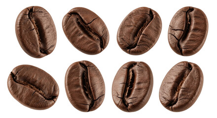 Isolated macro photography of coffee beans, food, culinary ingredient, natural, healthy