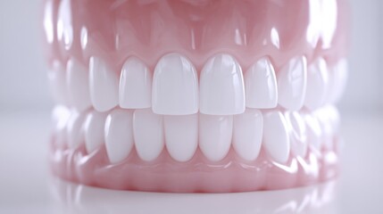 Obraz premium Realistic Model of Upper and Lower Human Teeth in Dental Practice