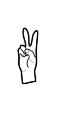 hand with peace icon illustration