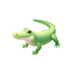 Vibrant isolated alligator icon on transparent for graphic design