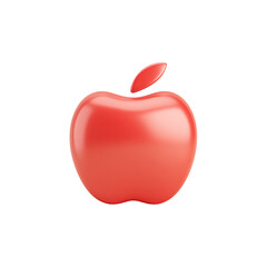 Isolated transparent vibrant red apple icon on a digital illustration