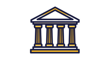 Classic Greek Temple Architecture with Columns and Pediment. © Rizal