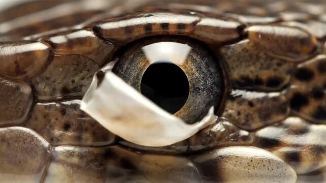 Incredible Macro View of a Snake Shedding Its Eye Skin.