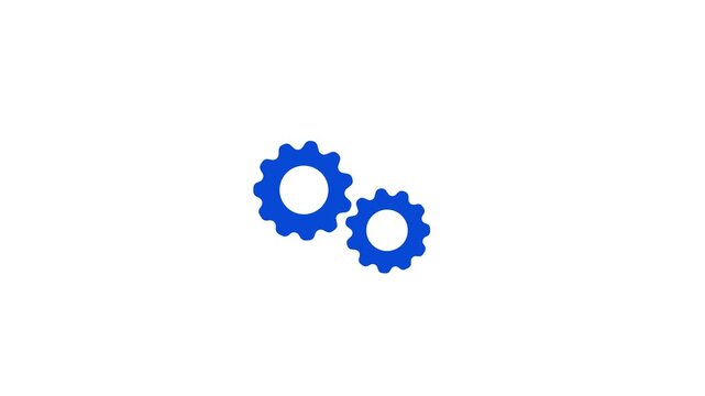Animated settings gear icon rotating seamlessly with subtle glow effect for digital interfaces