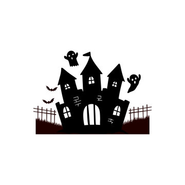 Design Vector haunted house Happy Halloween 2025 for festival day element icon 