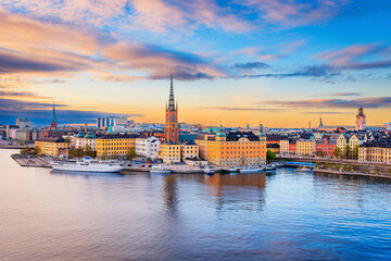 Stockholm, Sweden. Sunset view of Gamla Stan from Sodermalm island, Scandinavia.