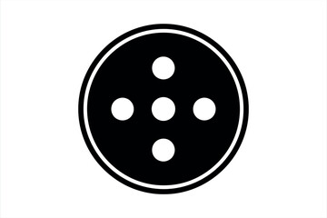 Obraz premium Black circle with white dots arranged in a cross shape on white background vector