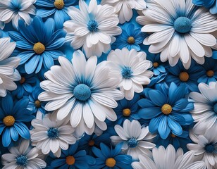 blue and white daisies a fresh floral pattern in crisp white and blue