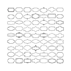 Obraz premium Large set vector black silhouette frame cartouches badges silhouette vector