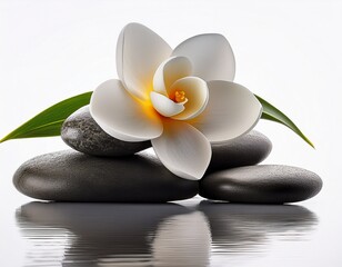 spa stones and flower isolated