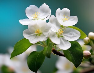 beautiful white flowers of apple