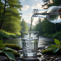 Clean Water Glass Nature Setting