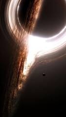 Artistic Depiction of a Black Hole's Gravitational Pull and Cosmic Phenomena