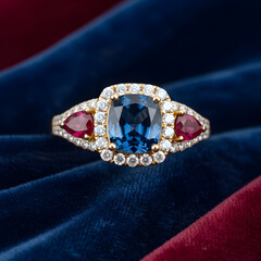 Elegant Gemstone Ring on Fabric