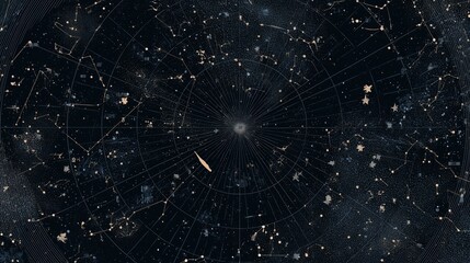 Celestial Star Map with Constellations