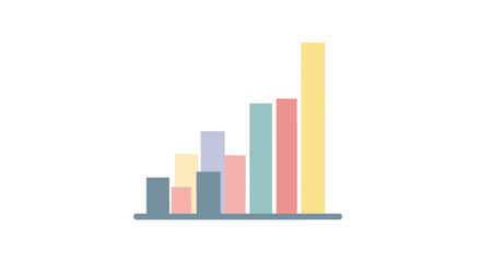 Colorful Bar Chart Illustrating Data Growth and Business Progress.