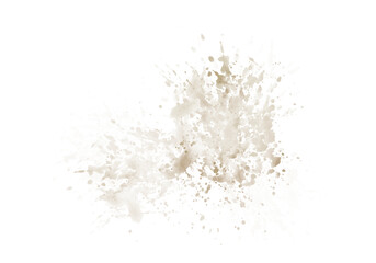 Abstract Brown Paint Splatter on Transparent Background
