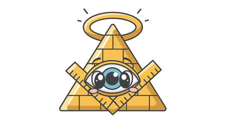 Whimsical illuminati symbol design featuring cartoon aesthetics and playful expression a cute design