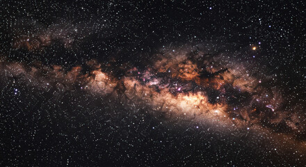 Vibrant galactic core nebula swirls cosmic star field deep space