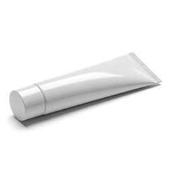 Blank white tube of cream isolated on white background